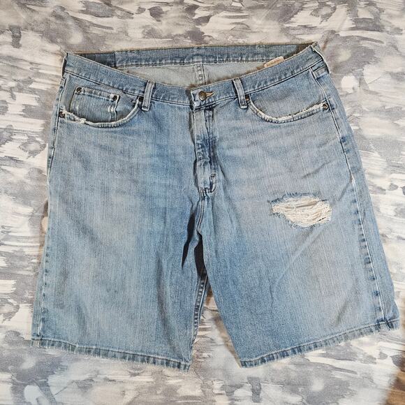 4 Wrangler Denim Shorts Halloween Costume Distressed Destroyed Thrashed Men's 38 - Picture 4 of 12